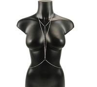 HAODUOO Necklaces Chest Chains Body Jewelry Body Chain Bikini for Women Summer Accessories Beach Waist Gift Necklaces Triangle(Silver)