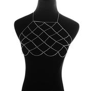 HAODUOO Necklaces Collares Bikini Body Chain Bohemian Jewelry Breast Necklace Women Accessories(Silver)