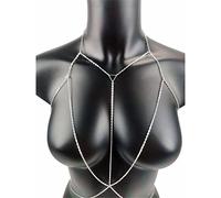HAODUOO Necklaces Punk Body Jewelry Chest Chains Body Chain Bikini for Women Summer Accessories Beach Waist(Silver)
