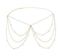HAODUOO Necklaces Summer Dress Belly Chains for Women Female Gold Metal Chain Tassel Waist Bikini Body Chain Beach Party