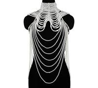 HAODUOO Necklaces Women Shawl Necklaces Body Chain Beaded Collar Bra Top Sweater Chain Wedding Dress Body Jewelry