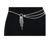 HAODUOO Necklaces Women's Body Waist Chain Accessory Shine Swimsuit Bathing Sequined Cross Row Chain Belly Female Fashion Shoulder