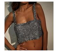 HAODUOO Nightclub Rhinestone Bra Crop Top for Women Fashion Crystal Bikini Chest Bra Jewelry Accessories