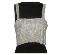 HAODUOO Nightclub Rhinestone Bra Crop Top for Women Fashion Crystal Chest Bra Jewelry Accessories