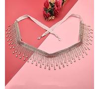 HAODUOO Oriental Dance Tassel Belly Dance Waist Chain Super Waist Ornaments Dance Umbilical Chain Accessories Female(B,Large)