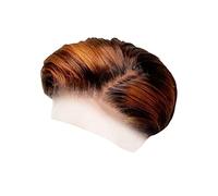 HAODUOO Pelucas de Cabello con Encaje Frontal for Mujeres Negras, Peluca Corta sintética de 150% de Densidad, Rubio Dorado, for Uso Diario, rulos de Pelo Calientes