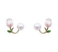 HAODUOO Pendientes de primavera y verano con flor rosa for mujer, aretes pequeños de lujo for jóvenes 2022 for mujer, aretes colgantes for mujer, aretes de moda y duraderos