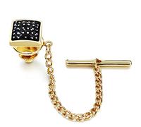 HAODUOO Regalo de joyería for hombre, hebilla de pasador de fijación de corbata, pasador de corbata de Metal, cadena de Clip de corbata, accesorios decorativos dorados(E)