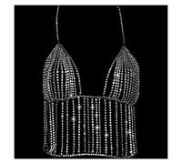 HAODUOO Rhinestone Bra Thong Jewelry for Women Luxury Body Jewelry Chain Harness Crystal Bikini Underwear