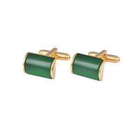 HAODUOO Romantic Green and Gold Cufflinks Imitation Crystal Cuff Links French Cuff Links Nail Sleeve Button for Wedding