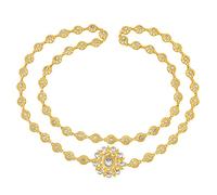 HAODUOO Vintage Body Chain with Diamonds Waist Chain Gold Heavy Metal Tweed Clothing Chain Accessories Shoulder Chain