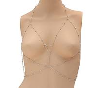 HAODUOO Vintage Boho Summmer Gold Silver Color Body Chain Jewelry Women Multilayer Sexy Beach Bikini Harness Chain Necklace Women(Antique Gold Plated)