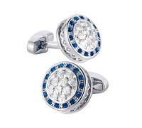 HAODUOO Vintage Cufflinks Gentleman Sleeve Studded with Blue Diamond Men's Shirt Cuff Buckle
