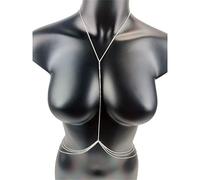 HAODUOO Waist Chain Body Chain Chest Chains Sexy Body Jewelry Charm Bikini for Women Summer Accessories Beach Waist Necklaces Woman(Silver)