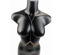 HAODUOO Waist Chain Body Chain Chest Chains Sexy Body Jewelry Charm Bikini for Women Summer Accessories Beach Waist Necklaces Woman(Gold)