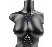 HAODUOO Waist Chain Body Jewelry Sexy Chest Chain Bikini Belly Chains for Women Cross Waist Chains Female Body Suit Girl Beach Woman(Silver)