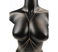 HAODUOO Waist Chain Body Jewelry Sexy Chest Chain Bikini Belly Chains for Women Cross Waist Chains Female Body Suit Girl Beach Woman(Gold)
