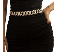 HAODUOO Waist Chain Ladies Stitching Acrylic Chain Decoration Coat Punk Hip Hop Exaggerated Body Chain