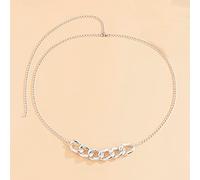 HAODUOO Waist Chain Punk Hip Hop Women Metal Belts Minimalist Metal Chunky Chain Waist Strap for Jeans Trousers Casual Ladies Female Waistband Woman