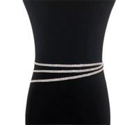 HAODUOO Waist Chain Water Body Chain Waist Chain Fashion Simple Woman Crystal Bikini Sexy Waist Chain Summer Beach Bikini Body Accessor Woman(Silver)