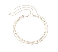 HAODUOO Waist Chain Women Fashion, Beaded Waist Chain for Women 3 Layers and Bead Belly Chain for Women Sexy Belts(Gold)