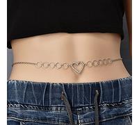 HAODUOO Waist Chain Women Fashion Rhinestone Heart Waist Chain Belt Jewelry Crystal Belly Body Chain Sexy Party Jewelry Gift Woman