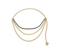 HAODUOO Womens Waist Chain Belt, Waist Body Chain for Bikini Multilayer Chain Heart Tassel Belly Chain for Women Sexy Belts(Gold)