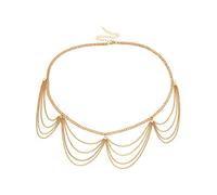 HAODUOO Womens Waist Chain Jewelry, Waist Belt Chains for Women Vintage Wave Tassel Waist Body Chain Gold Belts