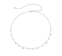 HAODUOO Womens Waist Chain Jewelry, Women Waist Chain for Dress Colorful Square Grass Belly Chains for Women Sexy Belts(Silver)