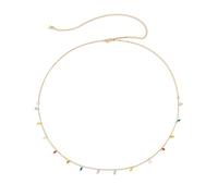 HAODUOO Womens Waist Chain Jewelry, Women Waist Chain for Dress Colorful Square Grass Belly Chains for Women Sexy Belts(Gold)