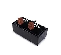 HAODUOO Wood Cufflinks Wedding Groom Anchor Cufflink Shirt Cufflinks for Mens Casual Cuff Link Gift Box (A
