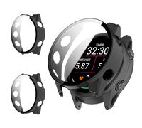 Haofun 2 Piezas Funda Compatible con Garmin Forerunner 970/ Forerunner 570 47mm, para Protector Pantalla Cristal Templado HD Protección Completa PC Dura Estuche Case - Negro