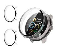 Haofun 2 Piezas Fundas Compatible con SUUNTO Race S, para Protector Pantalla Cristal Templado HD Protección Completa PC Dura Estuche Case - Transparente