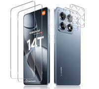 Haofun 2 Piezas Protector de Pantalla para Xiaomi Mi 14T con 2 Piezas Protector de Lente de Cámara, Ultra HD Cristal Templado, Anti Arañazos, Sin Burbujas, Dureza 9H Vidrio Templado