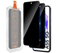 Haofun 2 protectores de pantalla de privacidad para Samsung Galaxy A55 5G para cristal templado, montaje sin burbujas, dureza 9H, borde negro, cristal de protección de privacidad, antihuellas