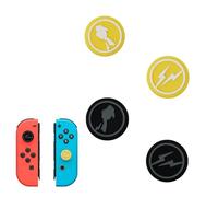 Haofun 4 Piezas Soft Silicone Joystick Caps para Nintendo Switch 1, Joystick Grip Caps, Replacement Thumb Grip Caps, Experiencia de Juego Fácil de Instalar - Negro + Amarillo