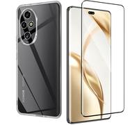 Haofun Clear Funda para Honor 200 Pro 5G con 1 Piezas Cristal Templado, Protector de Pantalla Vidrio Templado Carcasa Protectora [Protección de Cámara] Transparente Antiarañazos Slim Case