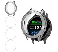 Haofun Funda Compatible con Garmin Venu 3S, para Protector Pantalla Cristal Templado HD Protección*3 + Negro Completa PC Estuche Case*1