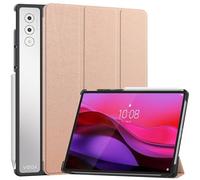 Haofun Funda Compatible con Lenovo Yoga Tab Plus, Smart Cover PU Protecto con Soporte Multiángulo, Trasera Mate Ultra Delgada Anti-Caída Case Carcasa con Auto Despertador/Sueño (Oro Rosa)