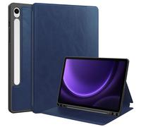 Haofun Funda Compatible con Samsung Galaxy Tab S10 Lite/S10 FE/S9 FE, Carcasa de Cuero PU Folio con Múltiple Ángulo de Visión, Anti-Caída Case Carcasa con Soporte Bolígrafo, Azul