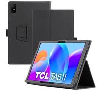 Haofun Funda Compatible con TCL NXTPAPER 11 WiFi/Tab 11, Cover PU Protector con Soporte Multiángulo, Ultra Delgada Anti-Caída Case con Correa para la Muñeca (Negro)