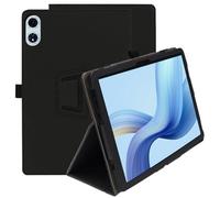 Haofun Funda Compatible con TECLAST T60 Plus/Odea A12, Cover PU Protector con Soporte Multiángulo, Ultra Delgada Anti-Caída Case con Correa para la Muñeca, Negro