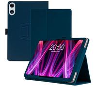 Haofun Funda Compatible con TECLAST T60 Plus/Odea A12, Cover PU Protector con Soporte Multiángulo, Ultra Delgada Anti-Caída Case con Correa para la Muñeca, Azul