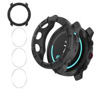 Haofun Funda para Polar Vantage M3 Funda Protectora con Protector de Pantalla, Ultrafina, Anticaídas y Resistente a Los Arañazos, 1 Funda de TPU Suave + 3 Protectores de Pantalla de Vidrio - Negro