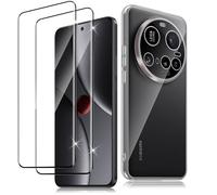 Haofun para Xiaomi 15 Ultra Protector de Pantalla Clear Funda, 2+1 Piezas 3D Cristal Templado, Vidrio Templado Carcasa Protectora Anti-Choque Antiarañazos Slim Case