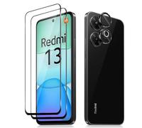 Haofun Protector de Pantalla Cobertura Completo para Xiaomi Redmi 13 4G / Poco M6 4G y Protector de Lente de Cámara [2+2 Piezas], Ultra HD Cristal Templado Membrana, 9H Dureza, Anti-Arañazos