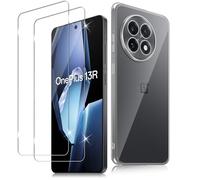 Haofun Protector de Pantalla para OnePlus 13R Funda, 2 Piezas Cristal Templado y 1 Funda, Dureza 9H Ultra Vidrio Templado Ultra Clara, Transparente Carcasa Anti-Amarillo Fundas Case Slim