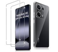 Haofun Protector de Pantalla para Xiaomi Redmi Note 14S Funda, 2 Piezas Cristal Templado y 1 Funda, Dureza 9H Ultra Vidrio Templado Ultra Clara, Transparente Carcasa Anti-Amarillo Case Slim