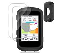 Haofun Silicona Funda Compatible con Garmin Edge 550/850, para Protector Pantalla Cristal Templado HD Protección*2 + Negro Completa Silicona Estuche Case*1, Protección Integral