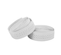 Haofy 1 par de Cintas Ligeras para Manillar de Bicicleta de Carretera, de Cuero PU, Resistentes Al Deslizamiento, para Entusiastas del Ciclismo (WHITE)